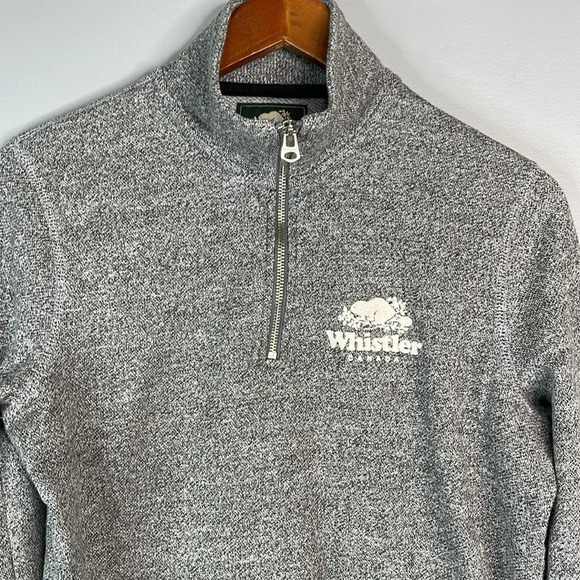 ROOTS Canada Heather Grey Whistler Quarter Zip Sweater Sweatshirt Gorpcore S - Picture 3 of 14